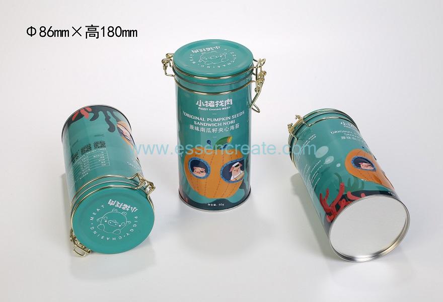 Airtight Lockable Round Metal Can with Seal Ring