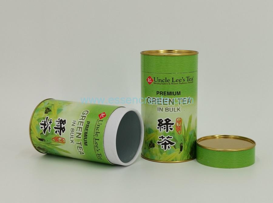 Green Tea Packaging Round Box with Double Lids