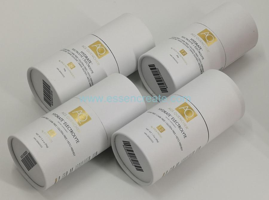 Cylinder Tube Cardboard Packaging with Foil Stamping