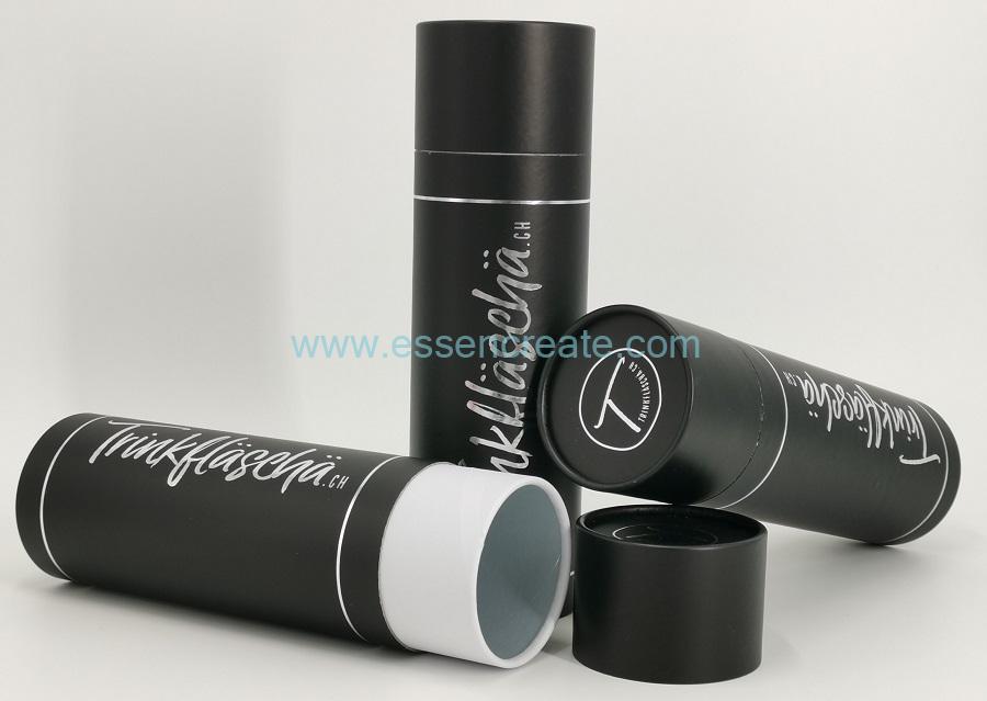 Black Tube with Silver Stamping