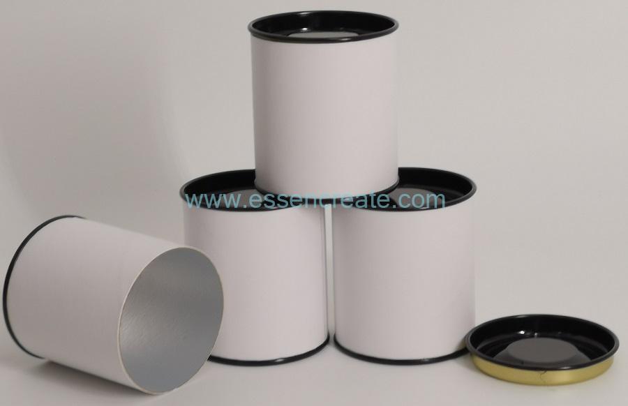 Paper Cans with Black Metal Lids