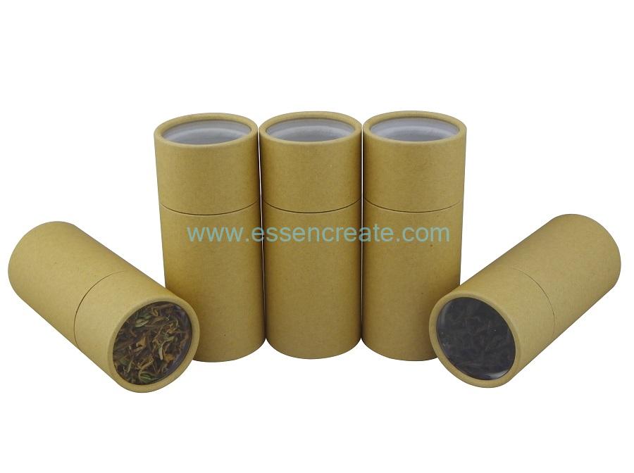Brown Kraft Paper Tube with Clear Top Window