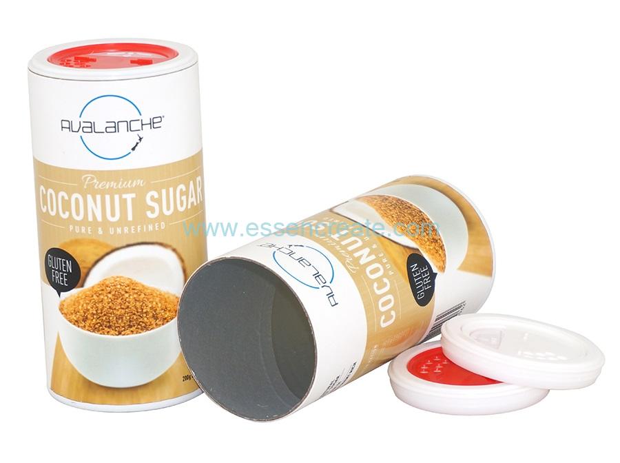 Coconut Sugar Condiment Shaker Paper Spice Packaging Tube