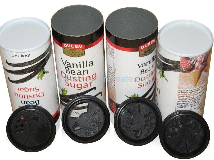 Plastic Dispenser Paper Tube for Vanilla Bean Sugar