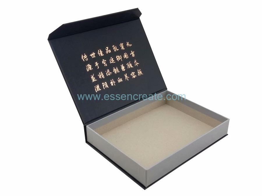 Gift Packaging Bookshape Box with Gold Hot Stamping