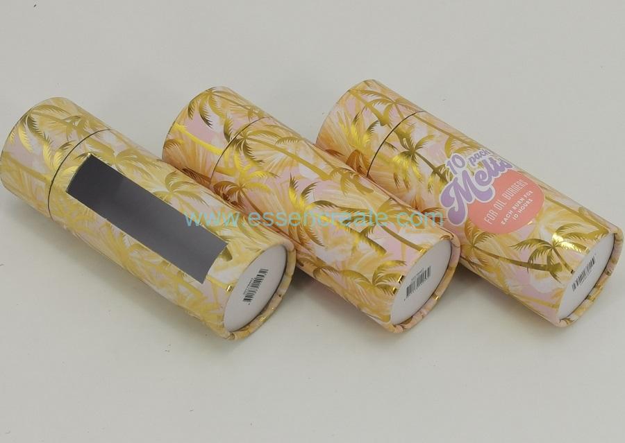 Tube de papier d'emballage fondu à bords roulés avec fenêtre Tube de papier d'emballage fondu à bords roulés avec fenêtre
