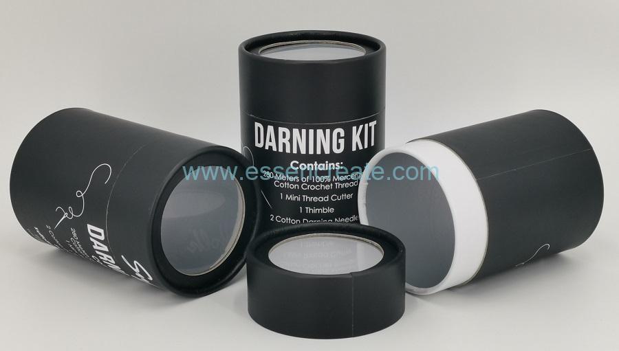 Kit de reprisage à coudre emballage tube en carton