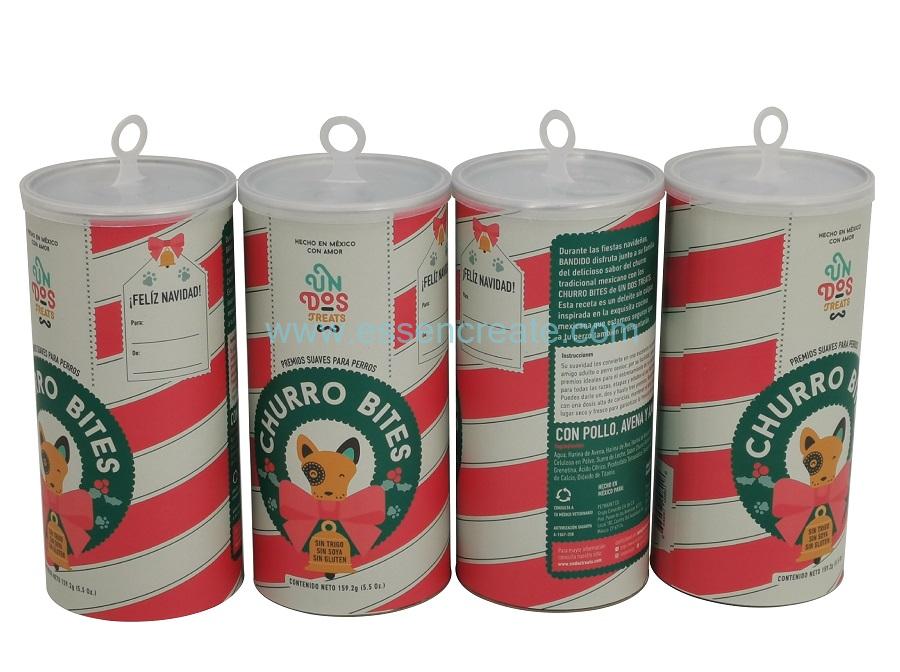 Boîte de papier d'emballage de poudre alimentaire avec cintre en plastique