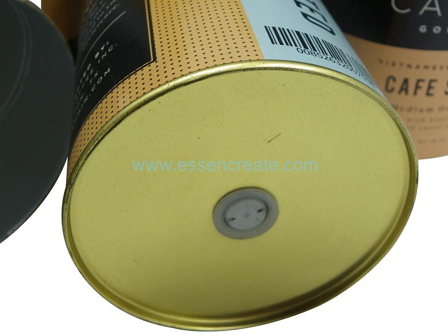 Tube de papier de grain de café avec valve