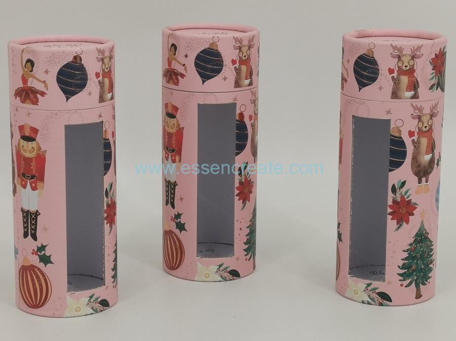 Tube d'emballage de bougie en carton de papier de cylindre avec fenêtre
