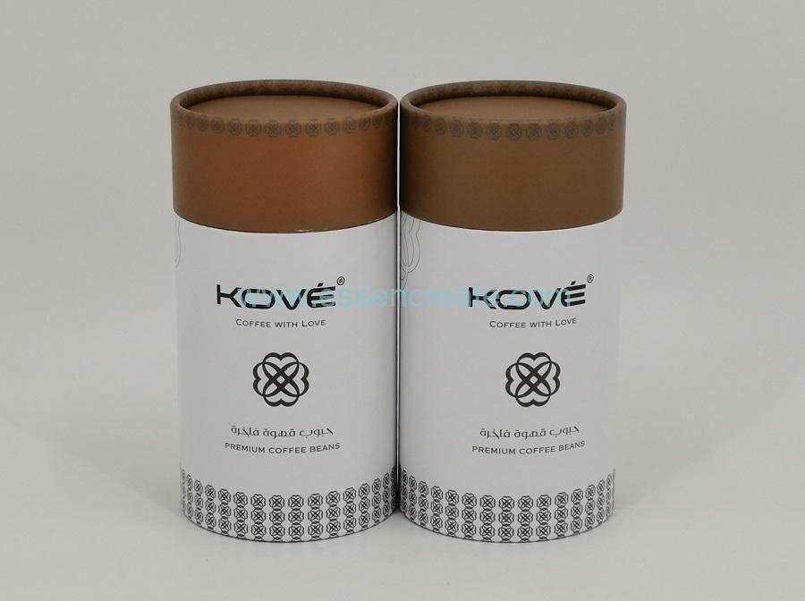 Boîte en carton de papier d'emballage de grains de café avec doubles couvercles Boîte en carton de papier d'emballage de grains de café avec doubles couvercles