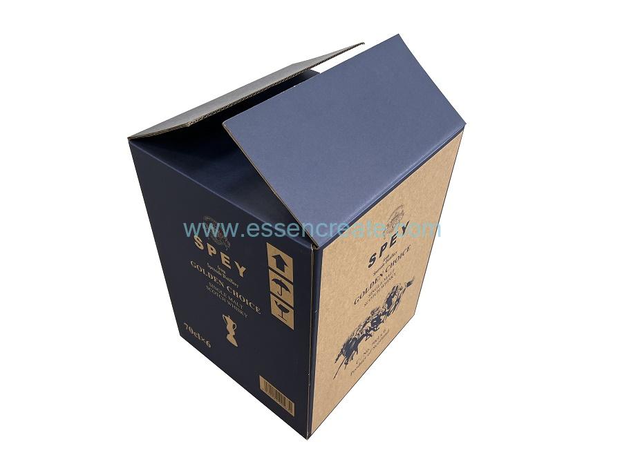 Six whisky 70CL empaquetant la boîte en carton mobile ondulée colorée d'expédition