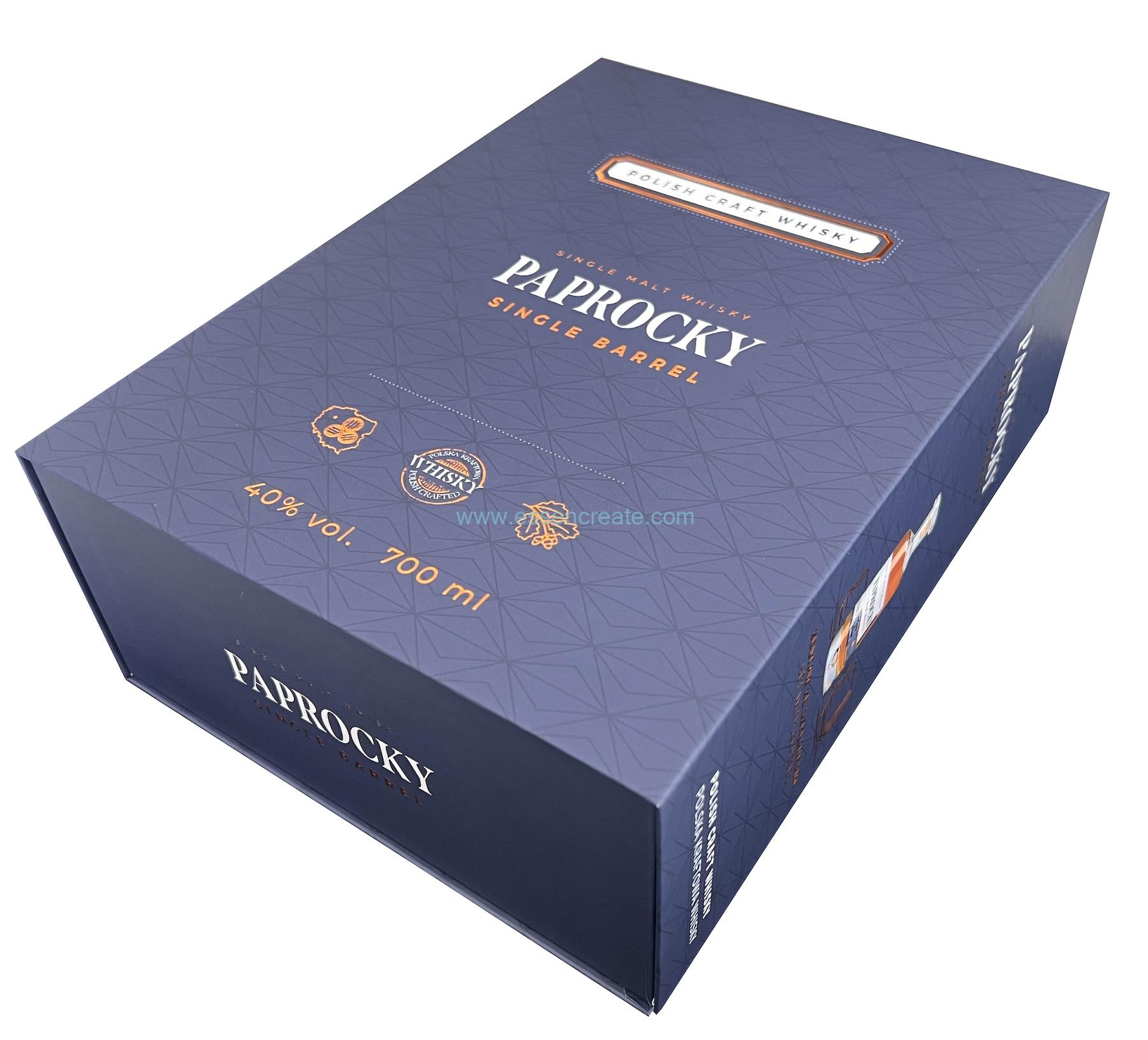 Coffret cadeau d'emballage de whisky à clapet