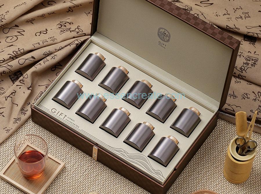 lot de 4 tasses à thé, emballage, coffret cadeau