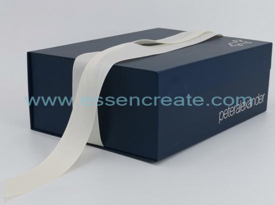 Foldable Blue Gift Box with Tapes and Magnetic Closure
