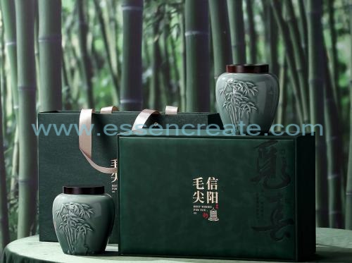 Xinyang Maojian Coffret Cadeau Et Double Pot En Porcelaine