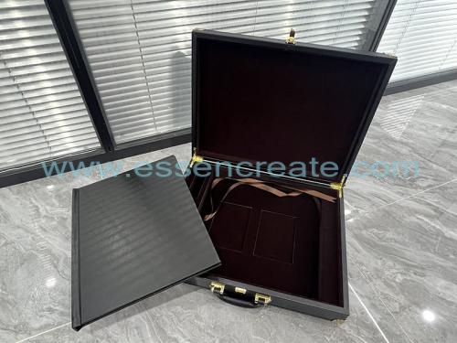 Étui de rangement pour album photo en cuir de qualité supérieure avec insert en éponge