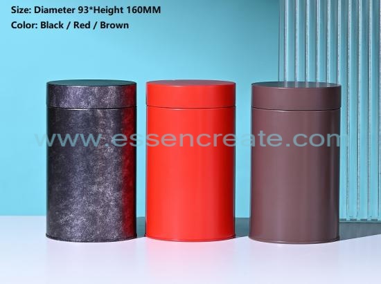 Cylindrical Metal Tin Welded Tea Cans with Screw Lids