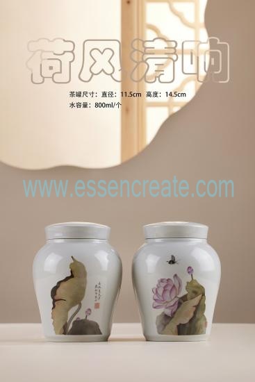 Lotus Wind Clear Sound Ceramic Tea Storage Tank