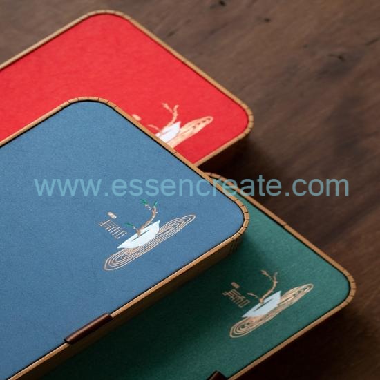Boîte-cadeau de thé en bois avec séparateurs