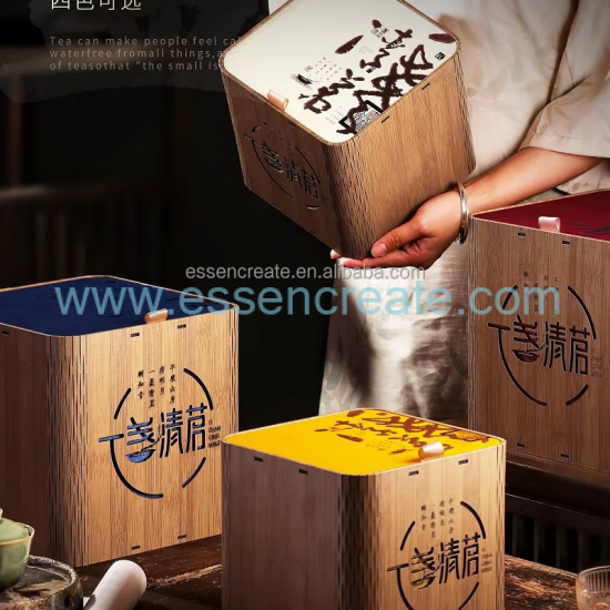 Boîte à thé en bois exquise personnalisée